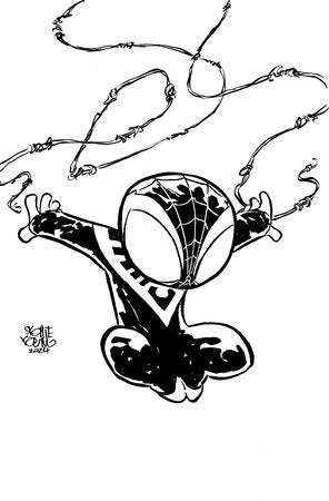 MILES MORALES: SPIDER-MAN #21 SKOTTIE YOUNG'S BIG MARVEL VIRGIN BLACK AND WHITE VARIANT [BH] (EST 06/12/2024)