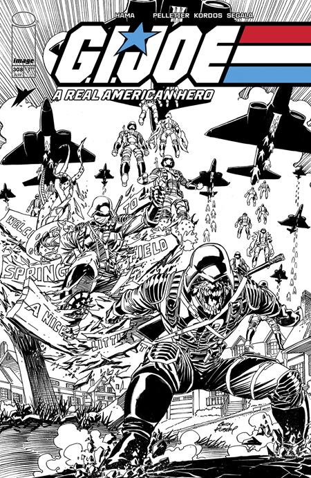 GI JOE A REAL AMERICAN HERO #308 CVR B ANDY KUBERT B&W VAR (07/17/2024)