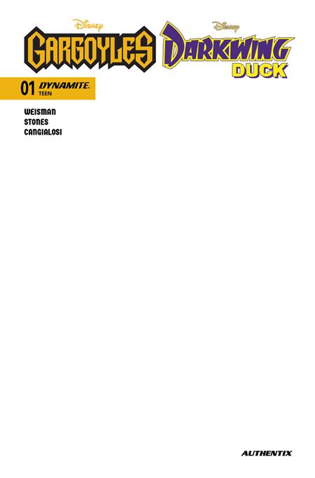 GARGOYLES DARKWING DUCK #1 CVR E BLANK AUTHENTIX VAR (EST 01/14/2026)