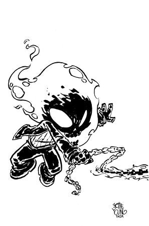 GHOST RIDER: FINAL VENGEANCE #4 SKOTTIE YOUNG'S BIG MARVEL VIRGIN BLACK AND WHIT E VARIANT (EST 06/05/2024)