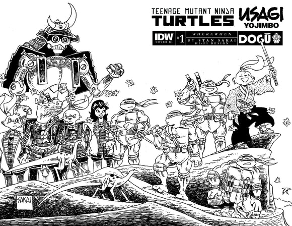 Teenage Mutant Ninja Turtles/Usagi Yojimbo: WhereWhen #1 Variant RI (25) (Sakai B&W) (04/12/2023)