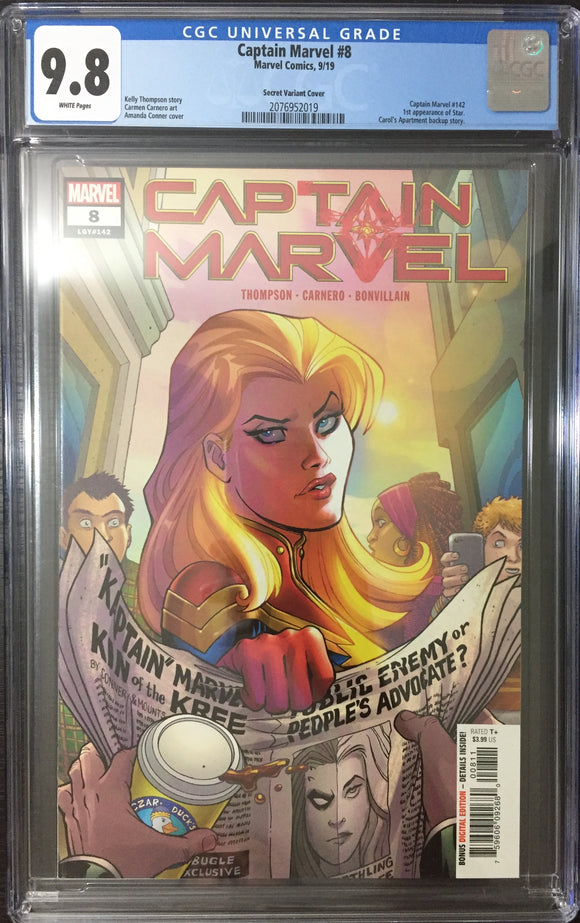 Captain Marvel #8 Secret Variant CGC 9.8 (Shipping Included)